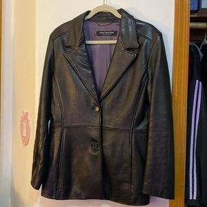 Andrew Marc Black Leather Blazer Jacket